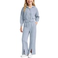 thumbnail image 4 of Cethrio Girls Knitted Outfit Sets, 2 PC Fall Casual Long Sleeve Girls' Clothing Sets Gray Size 1-2 T, 4 of 6