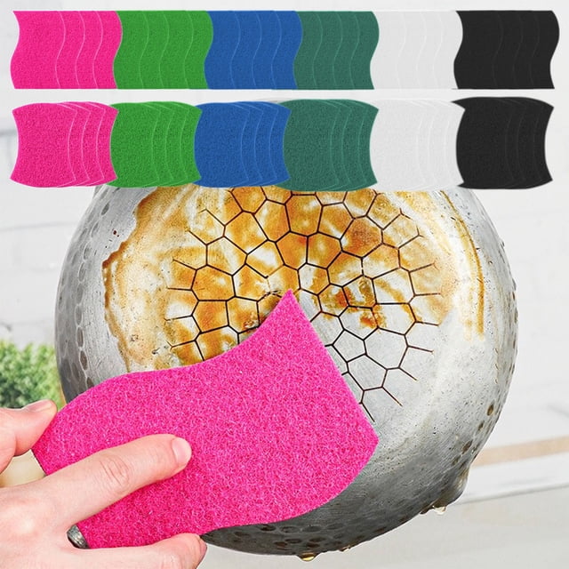 Sentmoon Cleaning Cloth Cleaning Rags Multicolor Emery Cleaning Cloth Kitchen Dishwashing Brush Pots and Pans Wipe The Bottom Of Pots and Pans Cleaning Cloth Cloth