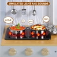 thumbnail image 3 of LAZY BUDDY Wooden Play Kitchen for Kids, Pretend Toy Kitchen with 5-Piece Cooking Accessories for Toddlers 3+, 3 of 10