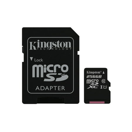 256GB microSDHC Canvas Select 80R CL10 UHS-I Card + SD (Best Micro Sd Card For Surface Pro)