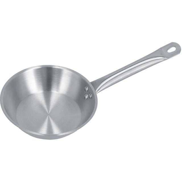 Sartén de acero inoxidable con un solo mango, utensilios de cocina para cocina de inducción casera, 7,9x2,0 pulgadas