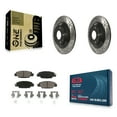 thumbnail image 1 of Transit Auto Rear Coated Drilled Slotted Disc Brake Rotors and Ceramic Pads Kit for Car 2016-2024 Mazda CX-5 KDC-100870, 1 of 11