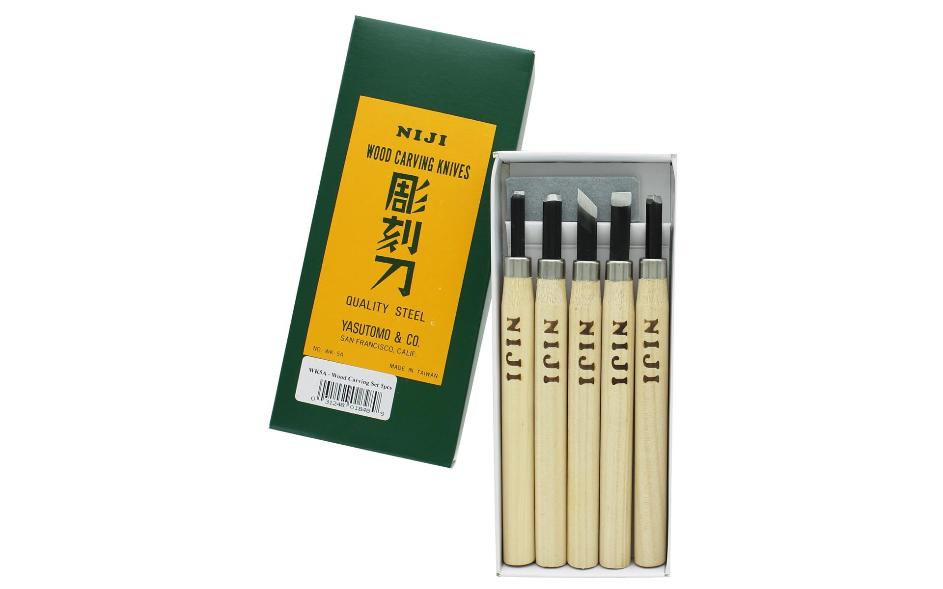 Set of 7 Misc Carving Tools Niji Yasutomo Wood and Linoleum Cutting Set