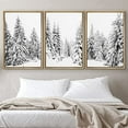 thumbnail image 2 of IDEA4WALL Framed Wall Art Print Set Winter Wonderland Snowy Pine Tree Forest Nature Modern Decorative Boho for Living Room, Bedroom, Office - 24"x36"x3 Natural, 2 of 5