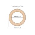 thumbnail image 2 of Paquete de 70 anillos de madera natural de 40mm (1.6"), círculos de madera sin terminar de 7mm, 2 of 7