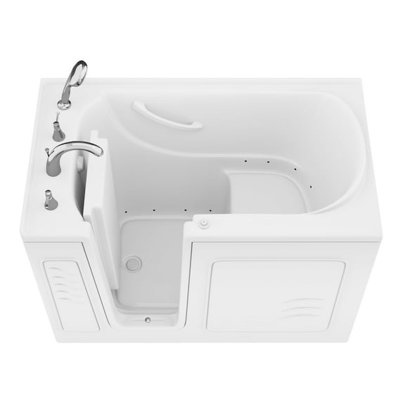 Value Series 30 in. x 53 in. Left Drain Quick Fill Walk-In Air Tub in White