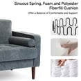 thumbnail image 2 of DREAMSIDEA Chenille Accent Chairs Set of 2, Button-Tufted Comfy Reading Armchair with Pillows for Living Room, Bedroom, Office-Blue Gray, 2 of 5
