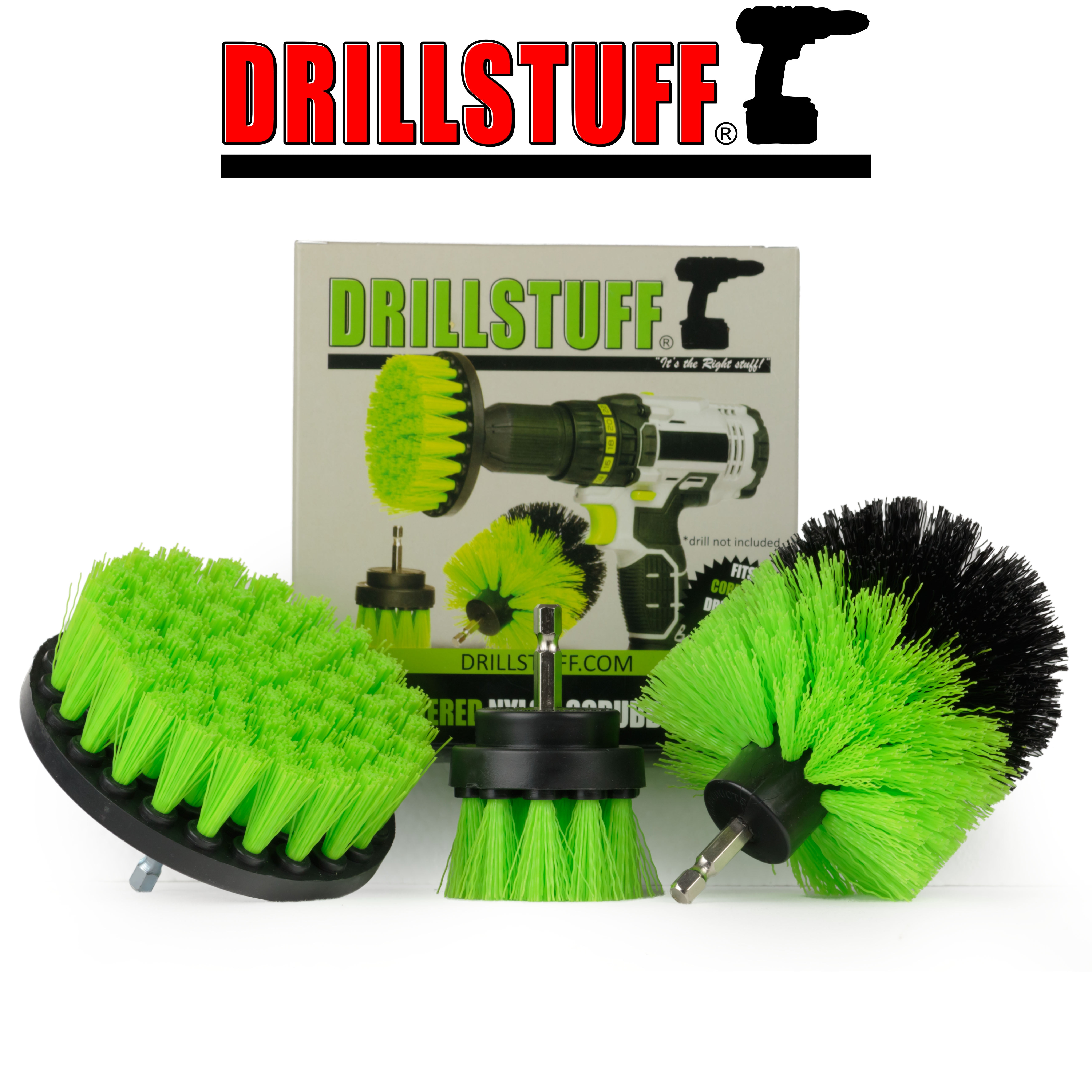 Cleaning Supplies - Drill Brush Power Scrubber Set with Extension - Dish  Brush - Spin Brush Kit for Tile, Counter-Tops, Stove, Oven, Sink, Trash  Can