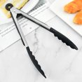 thumbnail image 3 of Pinzas de silicona de acero inoxidable para cocina, juego de 3, incluye pinzas de cocina con bloqueo de 7, 9 y 12 pulgadas, punta resistente al calor, agarre fuerte para carne, perfecto para sartenes TUNC Sencillez, 3 of 5