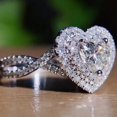 thumbnail image 6 of Womens Alloy Ring With White Crystal Heart Design Electroplated Fashion Jewelry Accessory With Crystal Sparkle, 6 of 7