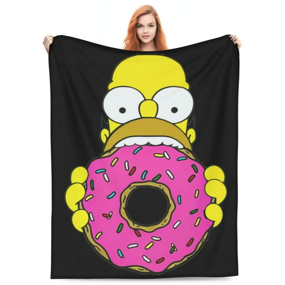 Simpsons Flannel Blanket Funny Ultra-Soft Micro Warm Throw Blanket Fleece Blanket Interesting Gift 50"X40"
