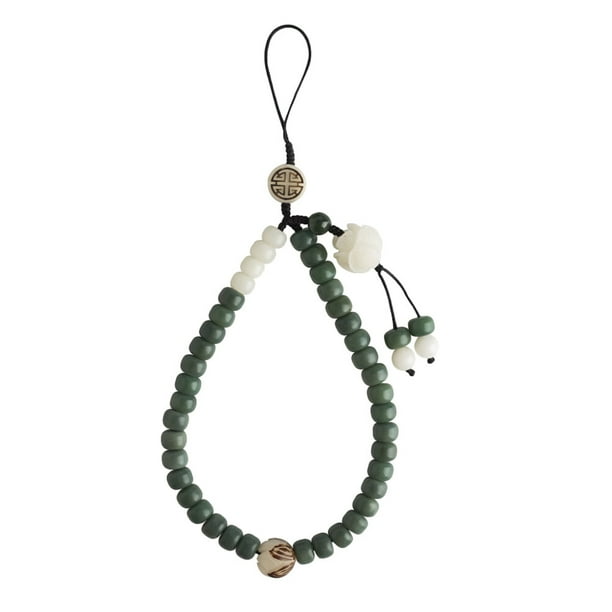 Estilo chino Jade Bodhi Funda de teléfono móvil colgante Cadena de teléfono móvil