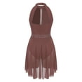 thumbnail image 5 of Aislor Women's Lyrical Dress Sleeveless Color Block Chiffon Skirted Leotard Contemporary Dance Coffee L, 5 of 7
