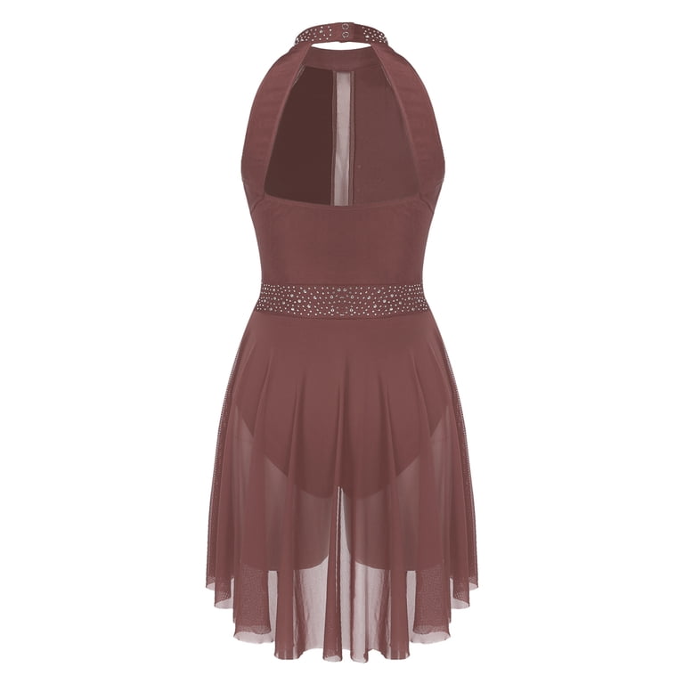 CHICTRY Womens Lyrical Ballet Dance Dress Modern Contemporary Dance Costume Halter Neck Backless Skirted Leotard A Coffee XL - Walmart.com CHICTRY Womens Lyrical Ballet Dance Dress Modern Contemporary Dance Costume Halter Neck Backless Skirted Leotard A Coffee XL - Walmart.com