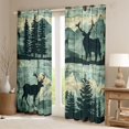 thumbnail image 2 of Homewish Wild Deer Curtains Pack of 2 (42x84 Each),Jungle Animal Curtains Blackout,Rustic Plant Pine Tree Bedroom Curtains For Boys Kids,Breathable Home Decor, 2 of 6