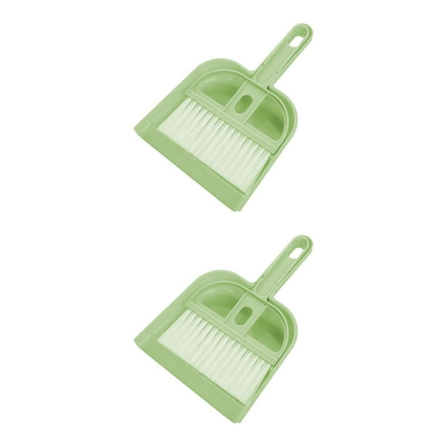 Yuarrent Escoba Recogedor Hogar Sofá Cepillo de limpieza Manual reutilizable Automóvil Dormitorio Sala de estar Hotel Mini Sweeper Pan Green Verde 2piezas Yuarrent CBP443492