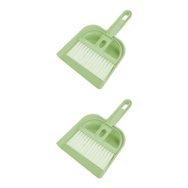 Yuarrent Escoba Recogedor Hogar Sofá Cepillo de limpieza Manual reutilizable Automóvil Dormitorio Sala de estar Hotel Mini Sweeper Pan Green Verde 2piezas Yuarrent CBP443492