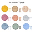 thumbnail image 4 of Portable Silicone Feeding Set for Infants - Includes Blue Baby Plate, Spoon, and Fork, Ideal for Toddlers., 4 of 6