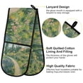 thumbnail image 2 of Yayeee Double Oven Mitt Kitchen Heat Resistant Baking 35" x7" Quilted Glove, Art Garden Scene, 2 of 6