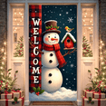 thumbnail image 5 of Decorative Design Winter Wishes Snowman Banner for Holiday Season Indoor Decoration Party Background, 5 of 9