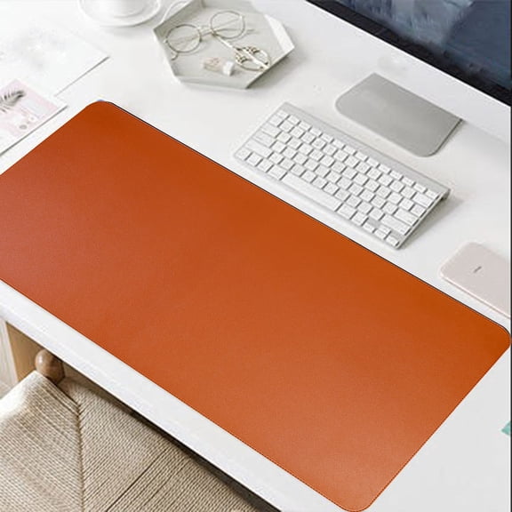 Xecvkr Cork Bottom Mouse Pad Student Writing Pad Office Leather Desk Mat Non-slip Soft PU Black Pink Brown Gray 11.8x23.62in 1 Piece