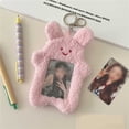 thumbnail image 2 of Binwennn Cute Photocard Holder With Keychain Cartoon Cat Rabbit Photo Sleeve ID Bank Card Bus Protective Photo Sleeves Protector Fall Door Covers Teardrop Beads for Chandeliers with Hooks Faceted, 2 of 4