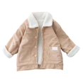 thumbnail image 2 of XXWXYD Girls Boys Corduroy Sher𝗉a-Lined Winter Coat Fle𝖾ce Jacket with Button Closure Thermal Warm Kids Outerwear Pockets, 2 of 3