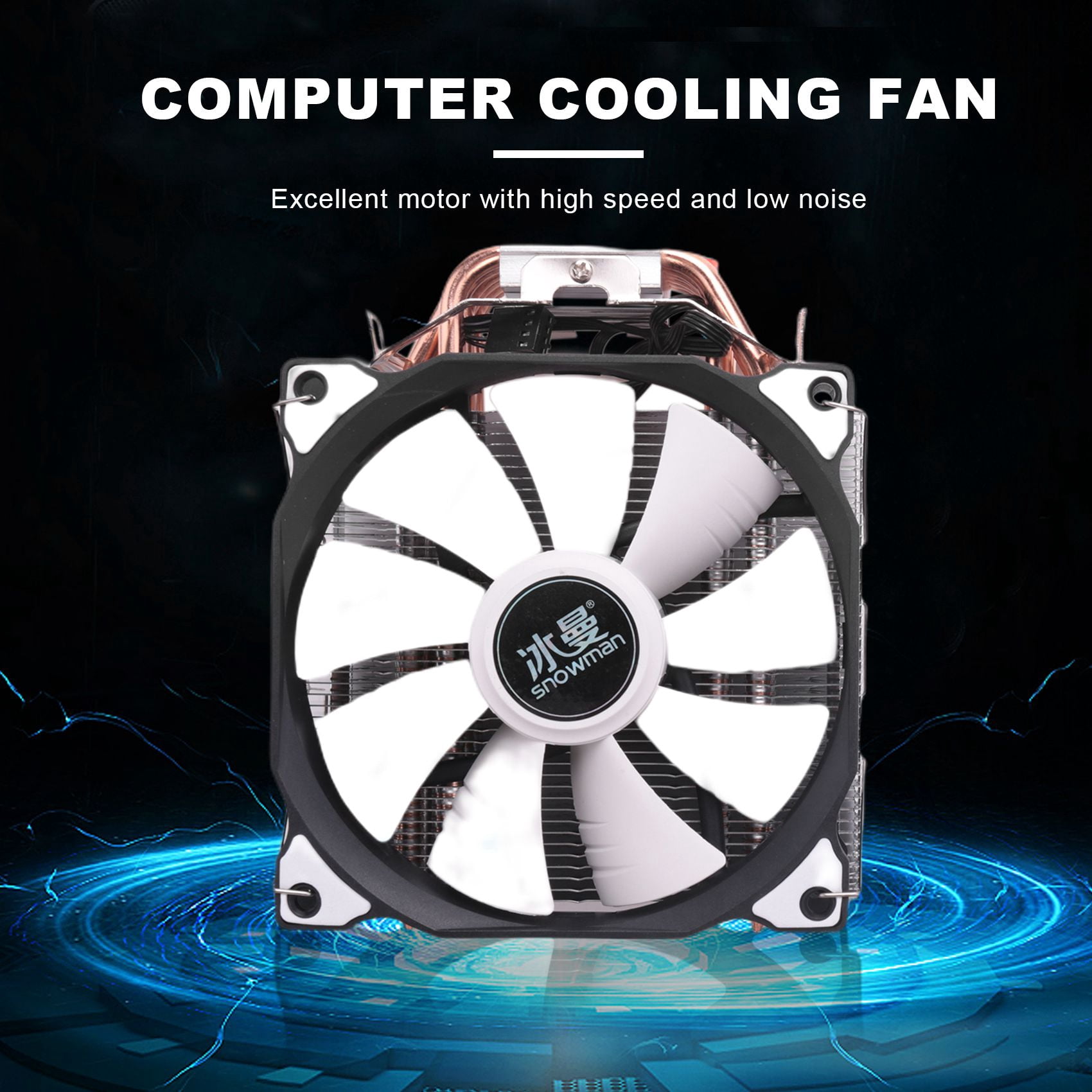 4PIN CPU cooler 6 heatpipe Single fan cooling 12cm LGA775 1151 115x 1366 support AMD