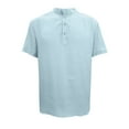 thumbnail image 3 of Patlollav Mens Summer Shirts Cotton Linen Solid Color Casual Short Sleeve Shirt, 3 of 4
