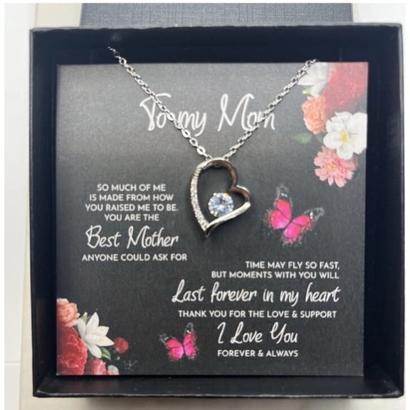 To My Mom Heart Mother Day Special Necklace, A Meaningful Necklace Perfect For Anniversaries, Birthdays, Valentine V6974, White Forever Love Necklace