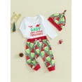 thumbnail image 2 of My First Christmas Baby Boy Outfits Letter Romper +Santa Pants +Hats Set Newborn Infant Fall Winter Xmas Holiday Clothes, 2 of 8