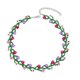 thumbnail image 1 of Gargantilla bohemia con cuentas, collar de clavícula, collar elegante de flores de verano, gargantilla de cuentas, collar para niñas, joyería de, 1 of 5