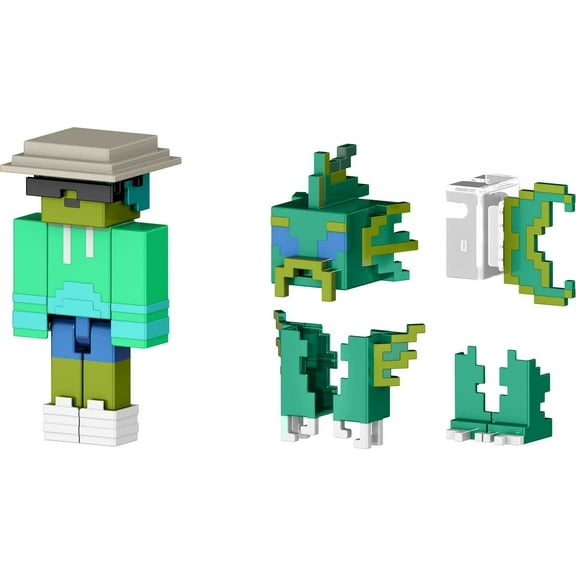 Minecraft Creator Series Camp Enderwood Swamp Monster Action Figure & Accessories Set, 3.25-in Scale