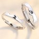 thumbnail image 4 of 1 pareja Ajustable Abrir Banda Anillo Moon Sun Grabado Anillo Parejas Joyería Regalo, 4 of 5
