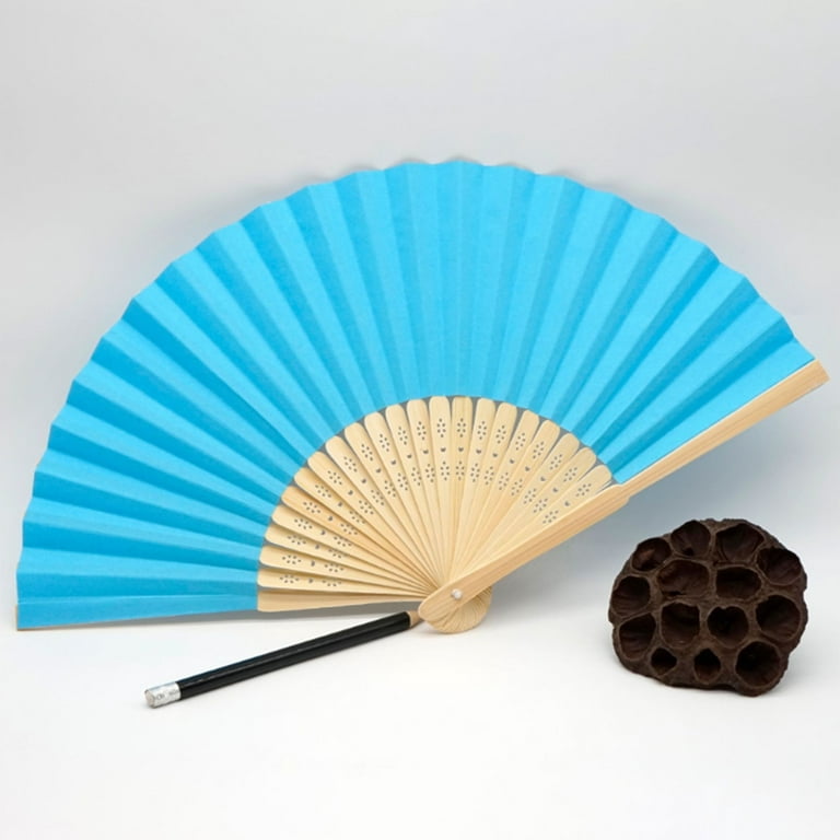 HSHFAMIIY 11Pcs Folding Paper Fans - Bamboo Hand Fan Foldable for