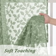 thumbnail image 3 of MKHILL Botanical Leaf Pattern Sheer Curtains 54 Inch Length 2 Panels, Rod Pocket Voile Light Filtering Drapes for Kitchen Dining Room Living Room Bedroom, 42"W x 54"L, Sage Green, 3 of 9