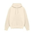 thumbnail image 3 of HaHaHappy Hoodies For Men Oversized Long Sleeve Casual Pullovers Plain Big and Tall Funny Work Sweatshirts with Kangaroo Pocket Khaki 2XL, 3 of 8