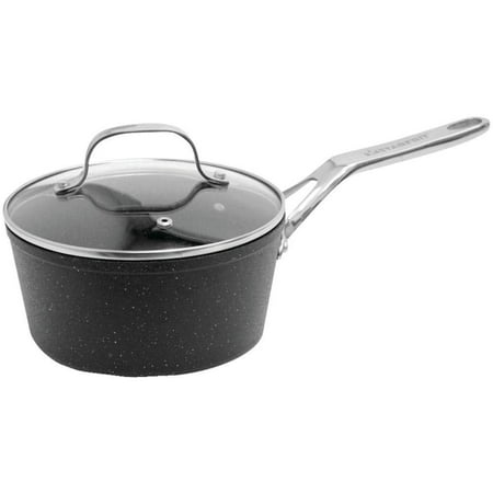 

The Rock 2 qt. Aluminum Nonstick Sauce Pot in Black Speckle with Glass Lid