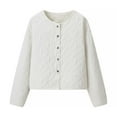 thumbnail image 5 of Wowcloth Quilted Cotton Jacket for Woman, Lightweight with Round Neck, Casual Fashion Outerwear for Travel and Daily, 5 of 6