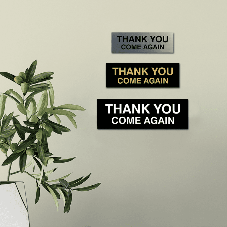 Basic THANK YOU COME AGAIN Sign (Walnut) - Small - Walmart.com