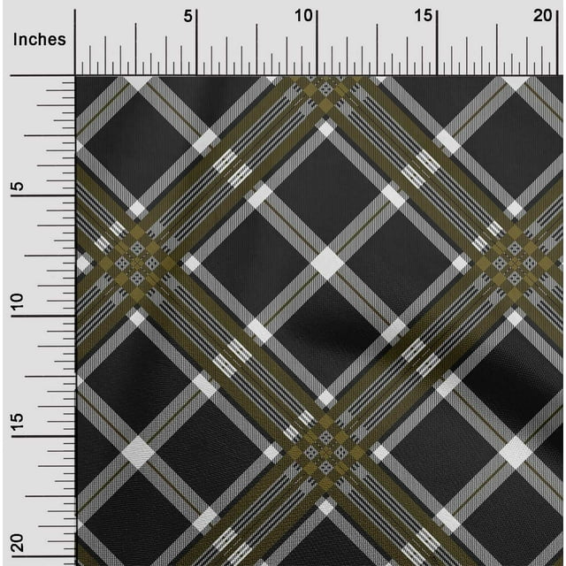 oneOone Silk Tabby Fabric Tartan Check Print Fabric By Yard 42 Inch Wide