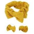 thumbnail image 3 of Unique Bargains 1 Pc Fashion Plush Wide Side Knot Bow Headwrap for Women 7.28"x3.15" Yellow, 3 of 3