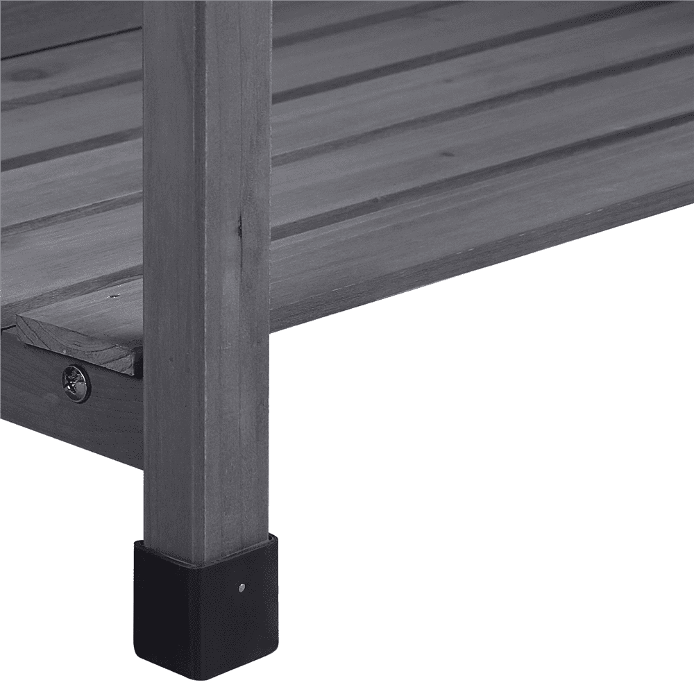 Renwick Fir Garden Potting Bench w/Sink Drawer Rack Shelves,Gray