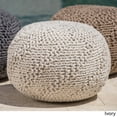 thumbnail image 5 of GDF Studio Vidar Outdoor Handcrafted Modern Fabric Weave Pouf, Ivory, 5 of 9