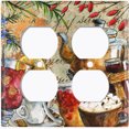 thumbnail image 2 of Metal Light Switch Wall Plate Outlet Cover (Coffee Tea Party Kettle Mocha Drinks - Double Duplex), 2 of 2