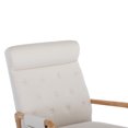 thumbnail image 5 of Rocking Chair, Mid-Century Modern Upholstered Fabric Rocking Armchair with Ottoman, High Back Nursery Rocker with Button Tufted Back, Accent Glider Rocker Chair for Living Room Bedroom, Beige, 5 of 7