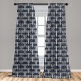 thumbnail image 4 of Ambesonne Geometric Curtains, Classic Triangles Lines, Pair of 28"x84", Dark Blue Grey and Eggshell, 4 of 5