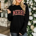 thumbnail image 4 of Women's Christmas Sequined Long Sleeve Shirt Christmas Sweater Patchwork Crew Neck Pullover Top, 4 of 8