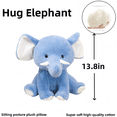 thumbnail image 2 of Almohada de Peluche de Elefante - Juguete de Peluche de Elefante Suave - Compañero Cómodo para la Hora de Dormir -13.8'', 2 of 9