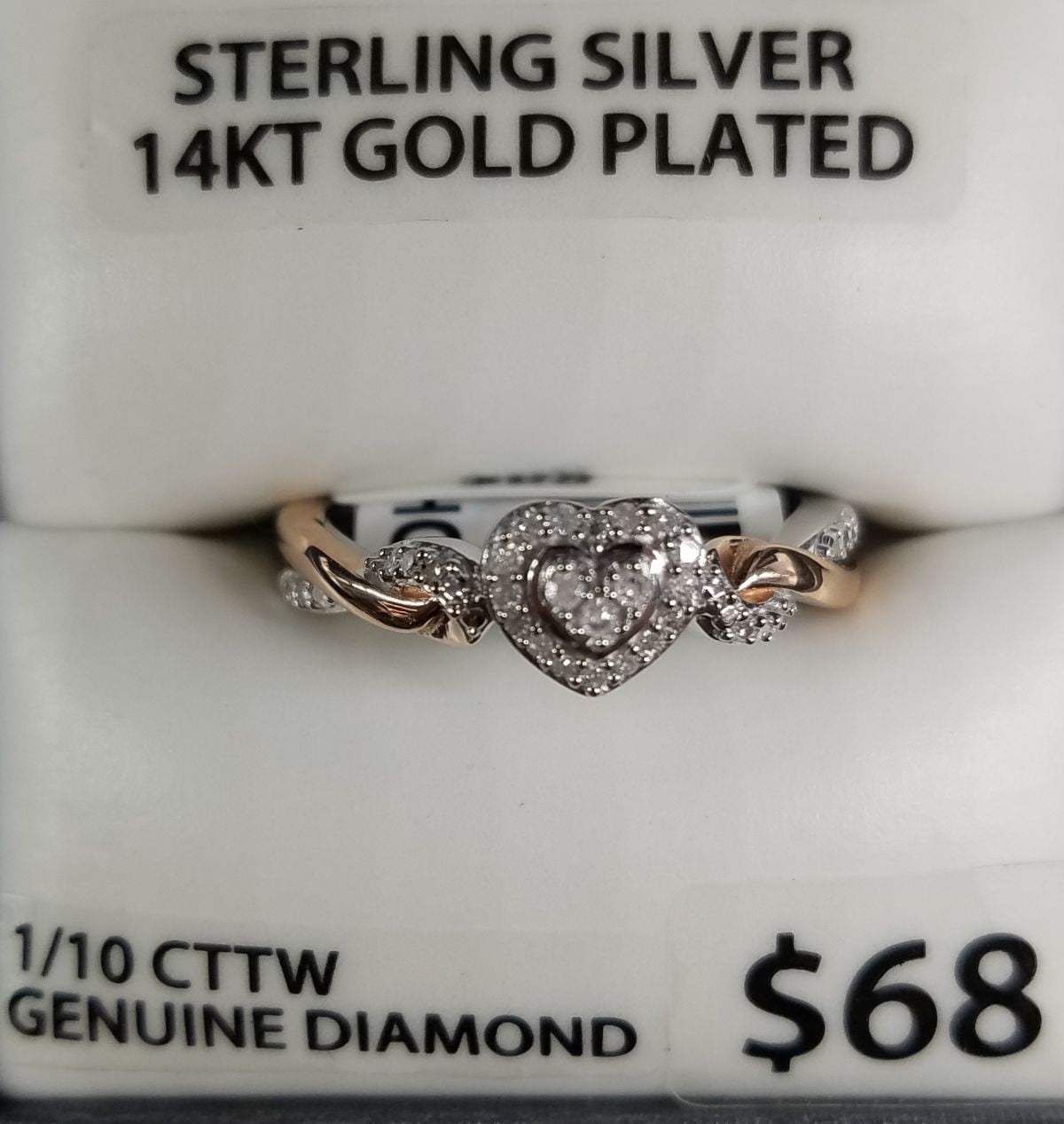 1/10 Carat T.W. (I3 clarity, I-J color) Hold My Hand Diamond Heart Promise Ring in Sterling Silver with 14K Rose Gold Plating, Size 7